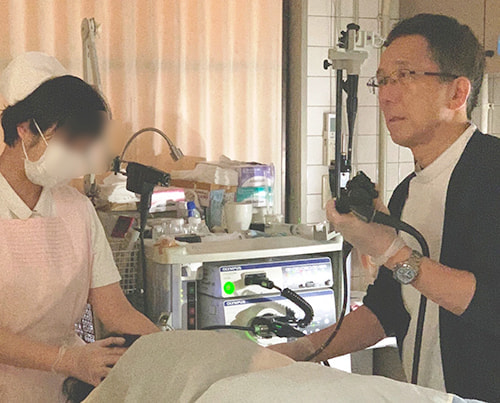 食道・胃カメラ検査中